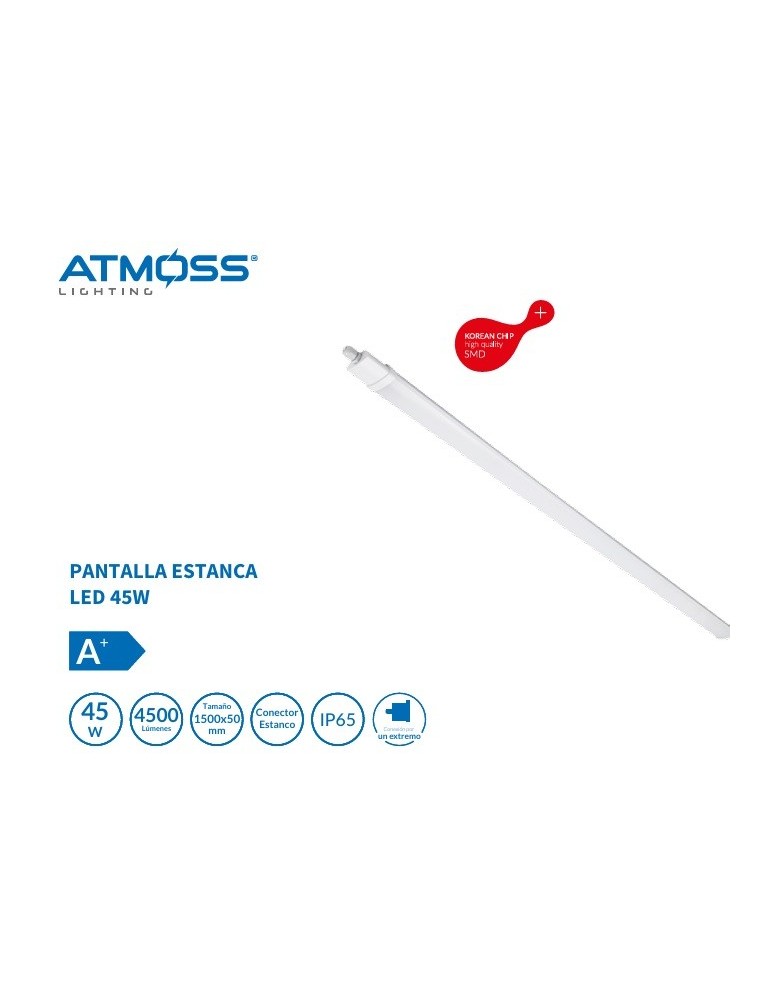Atmoss Pantalla estanca IP65 45W 1500mm 5000K PNT-009