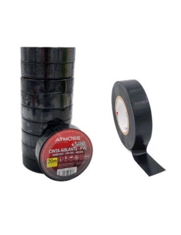 Atmoss Cinta aislante PCV Inífugo 20mx19mm x 0.15mm Negro CIN-001