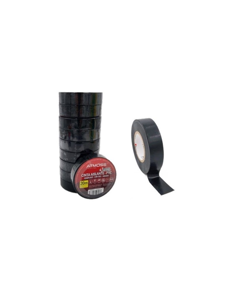 Atmoss Cinta aislante PCV Inífugo 20mx19mm x 0.15mm Negro CIN-001