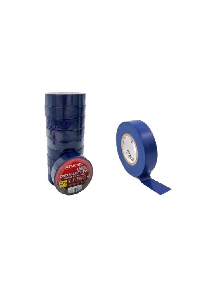 Atmoss Cinta aislante PCV Inífugo 20mx19mm x 0.15mm Azul CIN-002