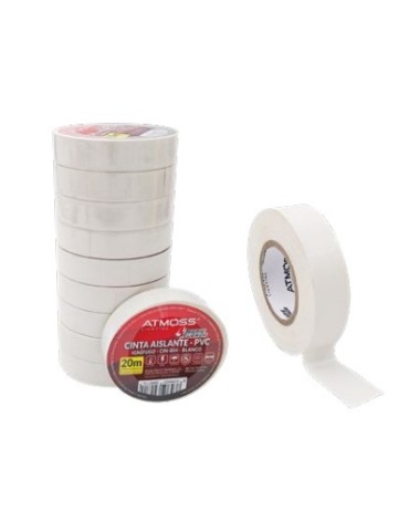 Atmoss Cinta aislante PCV Inífugo 20mx19mm x 0.15mm Blanca CIN-004