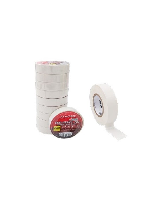 Atmoss Cinta aislante PCV Inífugo 20mx19mm x 0.15mm Blanca CIN-004