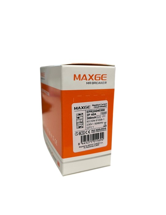 Maxge Diferencial SUPERINMUNIZADO 2P 40A 300mA 10kA A EPRE2A040300
