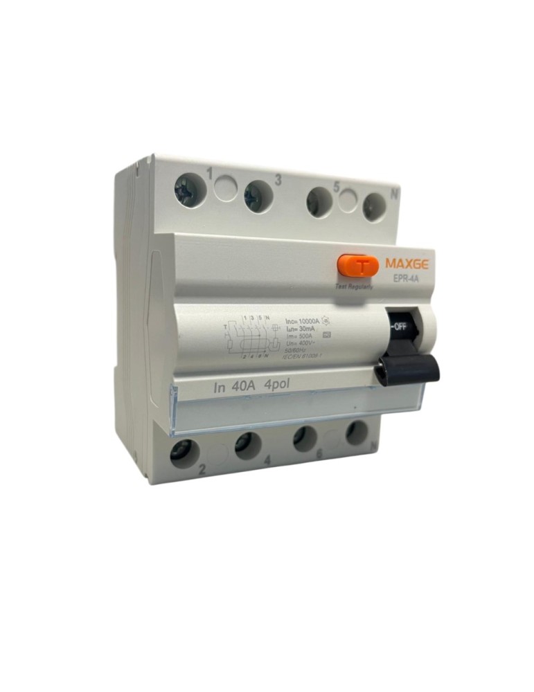 Maxge Diferencial SUPERINMUNIZADO 4P 40A 30mA A EPR4A040030
