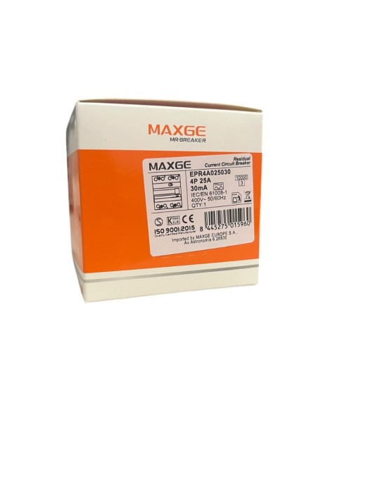 Maxge Diferencial SUPERINMUNIZADO 4P 25A 30mA A EPR4A025030