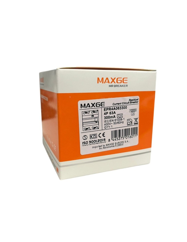 Maxge Diferencial SUPERINMUNIZADO 4P 63A 300mA A EPR4A063300
