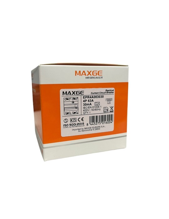 Maxge Diferencial SUPERINMUNIZADO 4P 63A 30mA A EPR4A063030