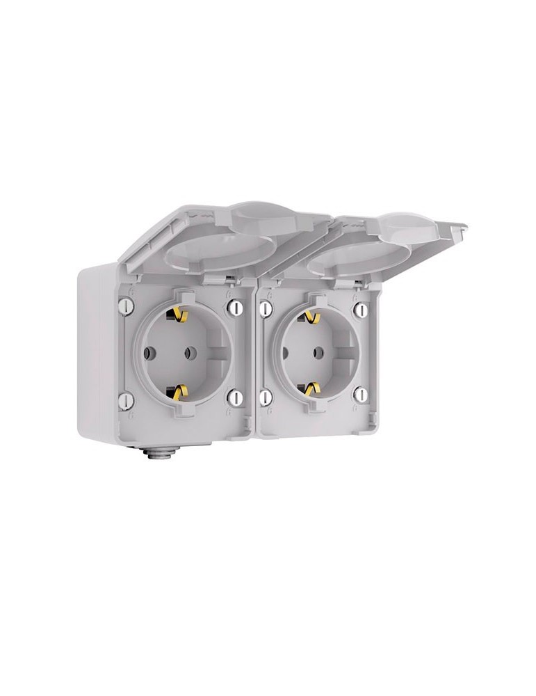 BASE DOBLE SCHUKO ESTANCO IP65 ATMOSS DYNAMIC MAT65 S60.406.14