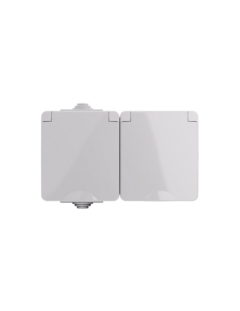 BASE DOBLE SCHUKO ESTANCO IP65 ATMOSS DYNAMIC MAT65 S60.406.14