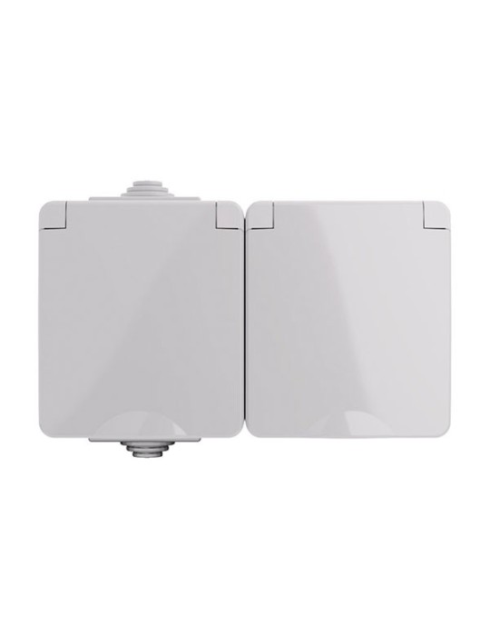 BASE DOBLE SCHUKO ESTANCO IP65 ATMOSS DYNAMIC MAT65 S60.406.14