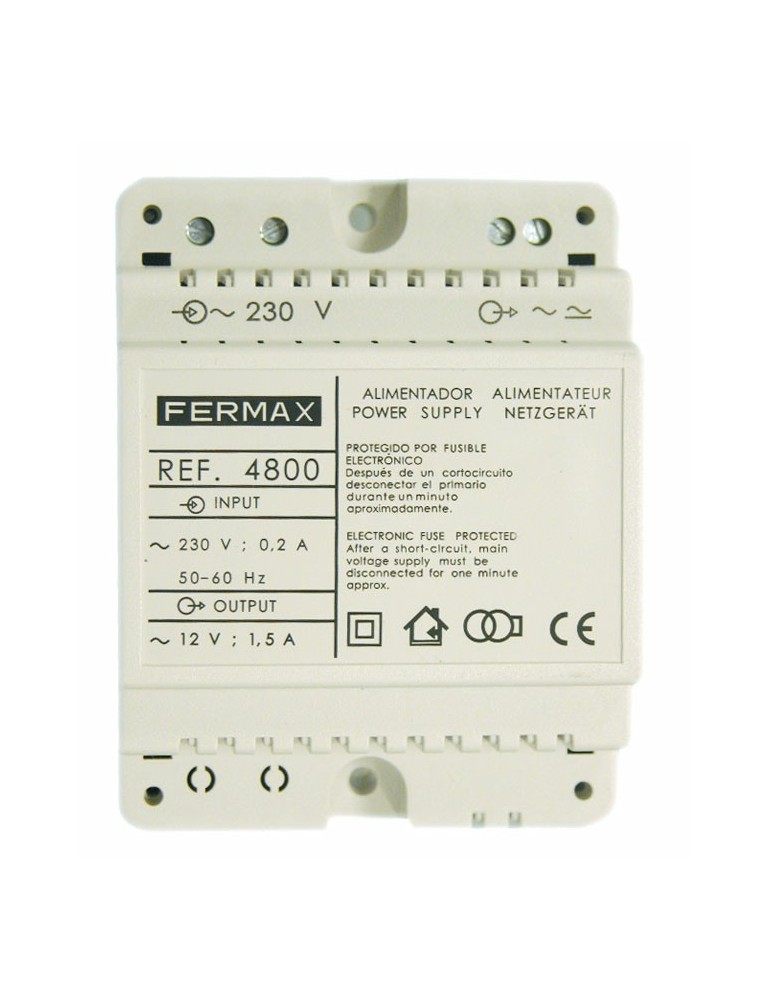 Fermax Alimentador Din4 230Vac/12Vac-1,5A 4800 | Suministros…