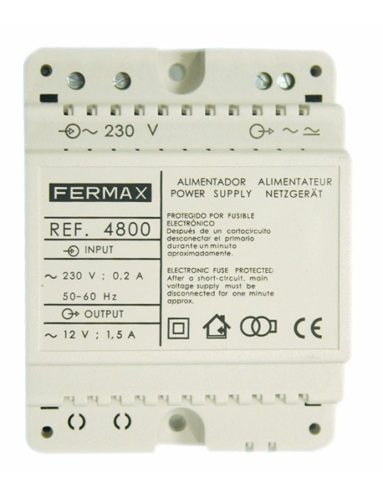 Fermax Alimentador Din4 230Vac/12Vac-1,5A 4800 | Suministros…