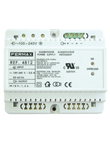 Fermax Alimentador Din6 100-240Vac/18Vdc-1,5A 4812 | Suministros…