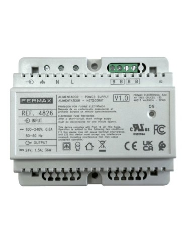 Fermax Alimentador+Filtro Din6 24Vdc-1.5A 4826 | Suministros…