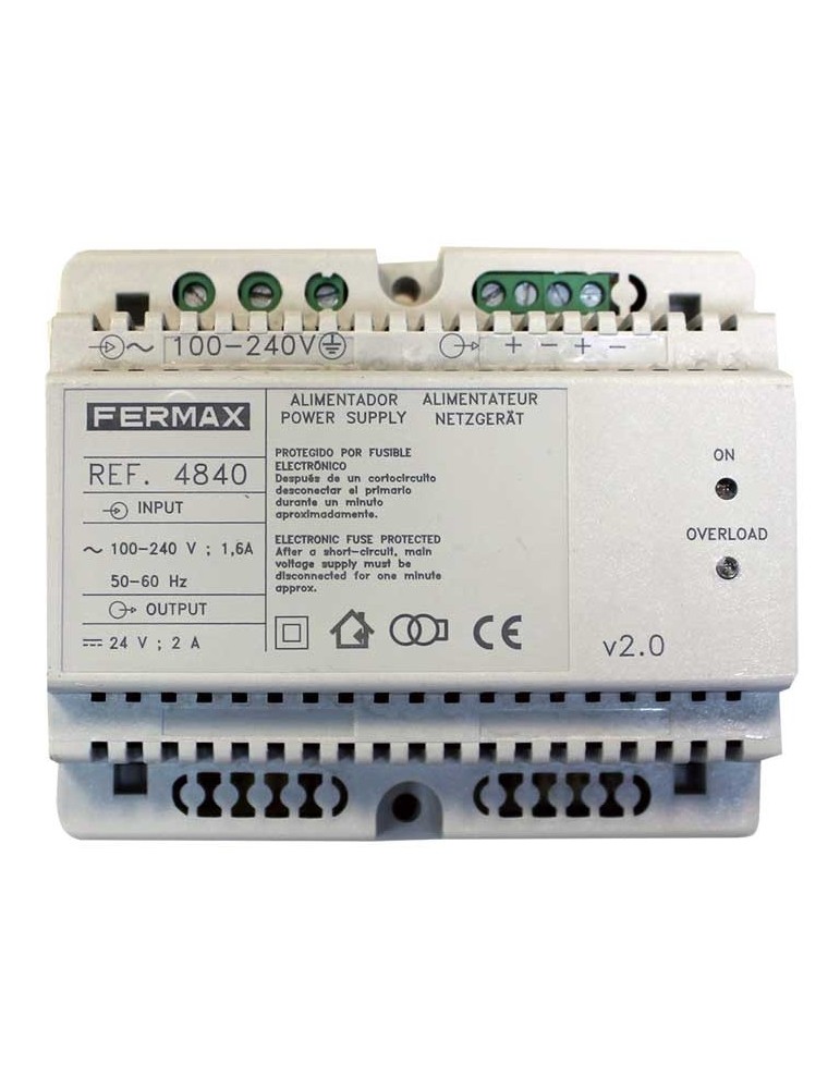 Fermax Alimentador DIN-6 100-240Vac/24Vdc-2A 4840 | Suministros…