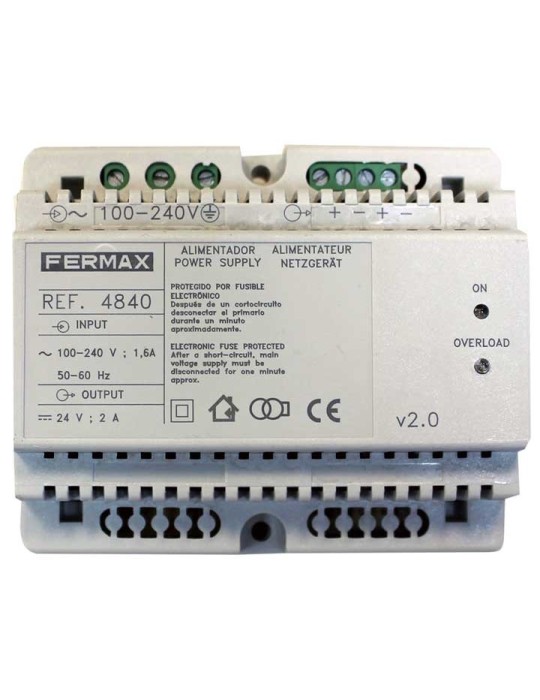 Fermax Alimentador DIN-6 100-240Vac/24Vdc-2A 4840 | Suministros…