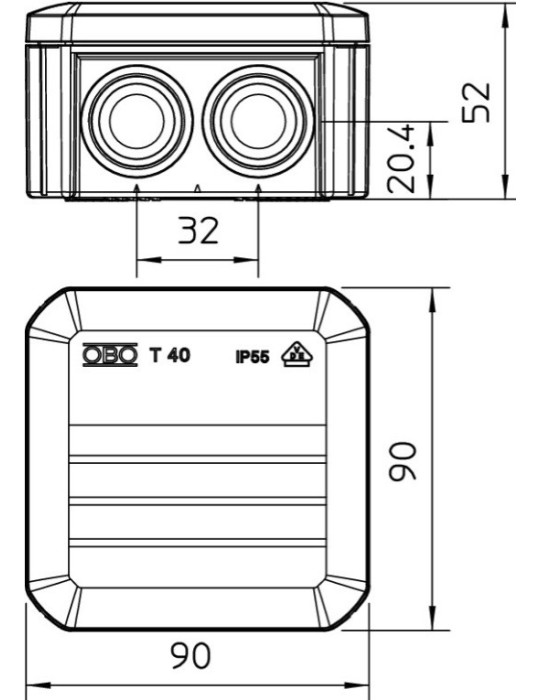 OBO CAJA ESTANCA DERIVACION C/CONOS T40 2007045