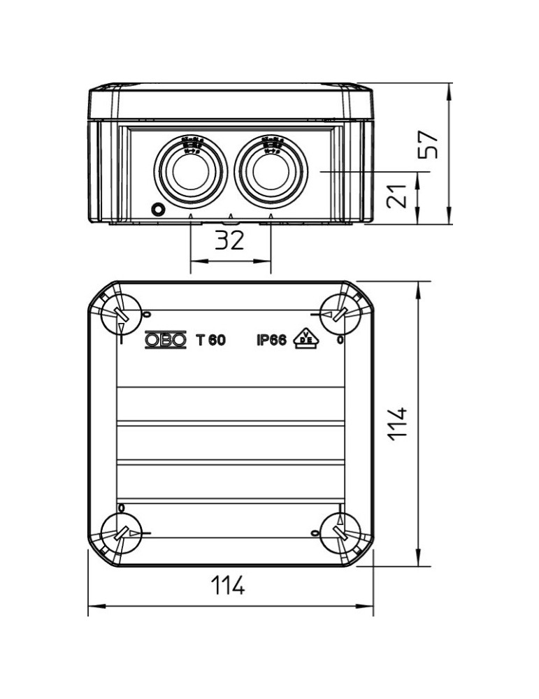 OBO CAJA ESTANCA DERIV. C/TORNILLO T-60 2007061