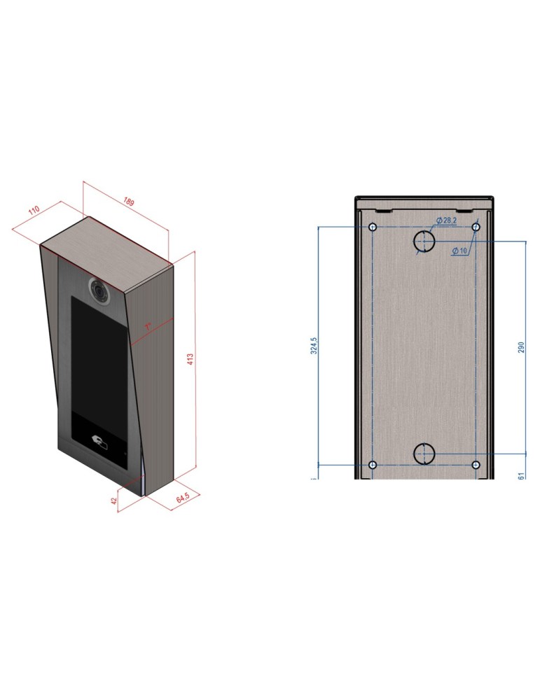 Fermax Caja Sup. Placa Kin MEET Alu 95161 | Suministros Eléctricos