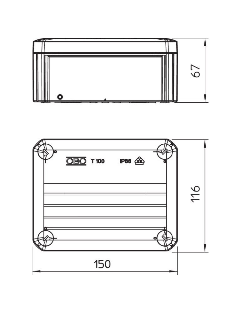 OBO CAJA ESTANCA T/TORNILLO CIEGA T100 2007255