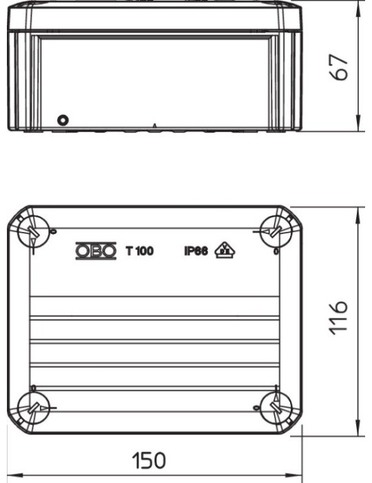 OBO CAJA ESTANCA T/TORNILLO CIEGA T100 2007255