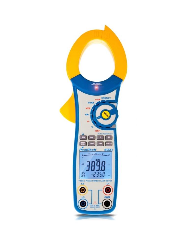 PeakTech P1660 | Pinza de corriente trifásica con medición de la…