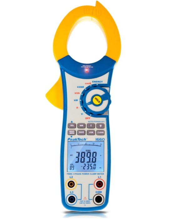 PeakTech P1660 | Pinza de corriente trifásica con medición de la…