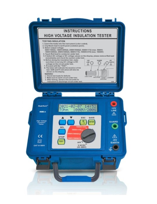PeakTech P2685A | Tester de aislamiento (megóhmetro)