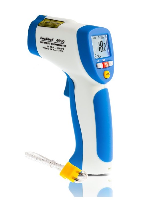 PeakTech P4950 | Termómetro infrarrojo con entrada Tipo K
