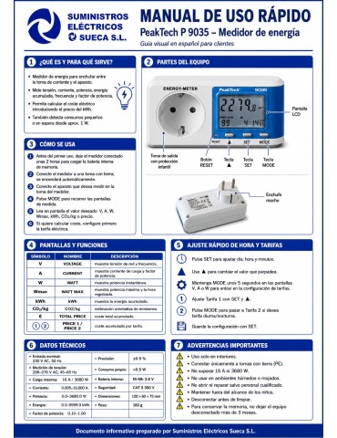 PeakTech P9035 | Medidor de energía 2