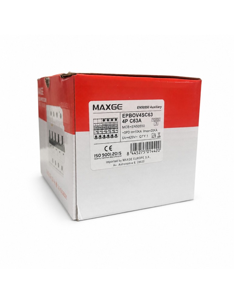 Maxge EPBOV4SC63 Protector Sobretensiones P+T 4P 63A