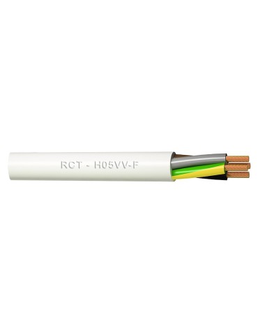 R.C.T. CABLE MANGUERA 3X1,5 ROLLO 100m BLANCA H05VV-F