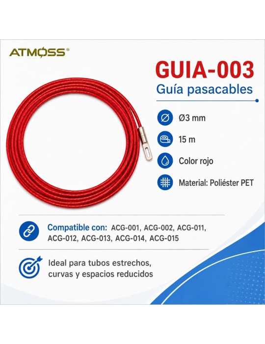 Guía pasacables Atmoss GUIA-003 Ø3 mm 15 m