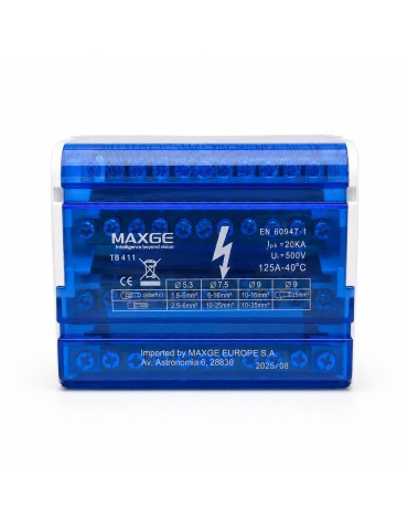 MAXGE TB411 Repartidor 4P 125A 4x11 conexiones