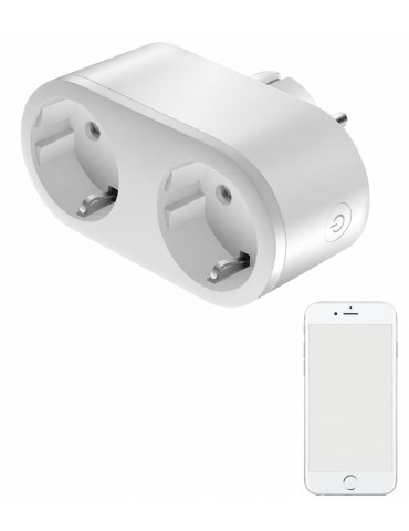 Atmoss Enchufe inteligente smart doble 2 × 16 A WiFi blanco ACLED-133