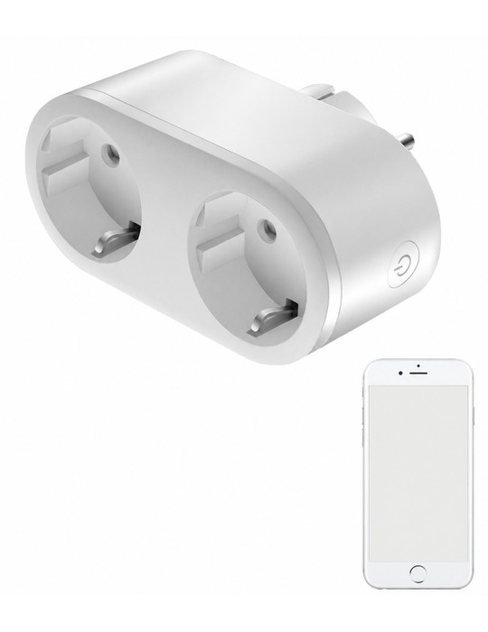 Atmoss Enchufe inteligente smart doble 2 × 16 A WiFi blanco ACLED-133