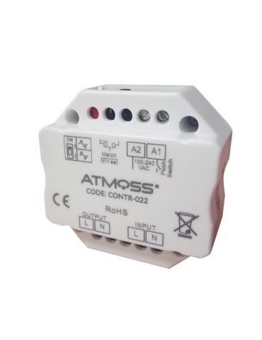 Atmoss Pastilla regulación LED por pulsador (TRIAC) con mem CONTR-022