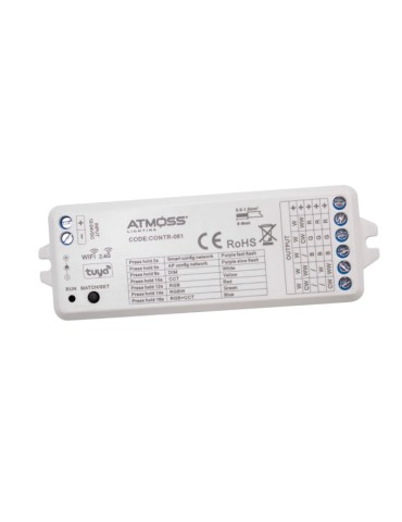 Atmoss Controlador WiFi Tuya 5 en 1 para tira LED RGB, RGBW CONTR-061