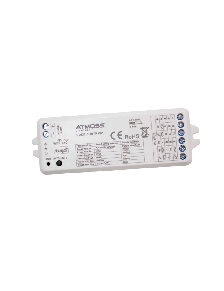 Atmoss Controlador WiFi Tuya 5 en 1 para tira LED RGB, RGBW CONTR-061