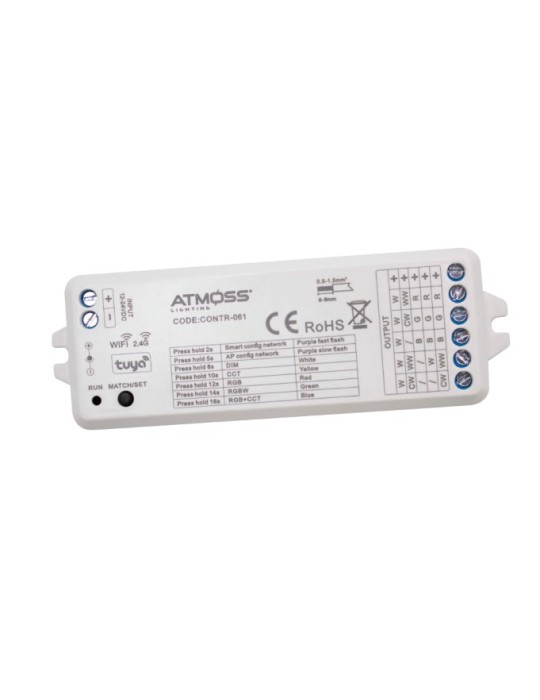 Atmoss Controlador WiFi Tuya 5 en 1 para tira LED RGB, RGBW CONTR-061