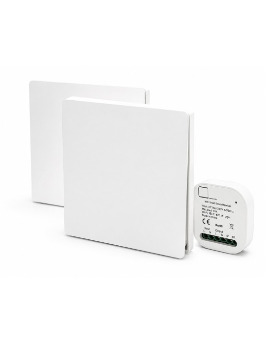 Atmoss Pastilla de 2 interruptores inalámbricos con WiFi CO CONTR-081