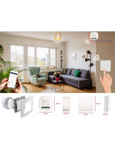 Atmoss Pastilla de 2 interruptores inalámbricos con WiFi CO CONTR-081 2