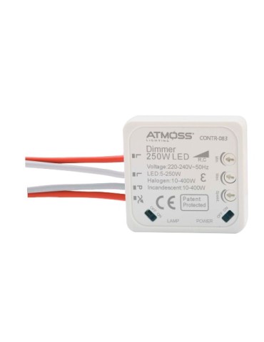 Atmoss Pastilla reguladora LED TRIAC sin neutro para pulsad CONTR-083