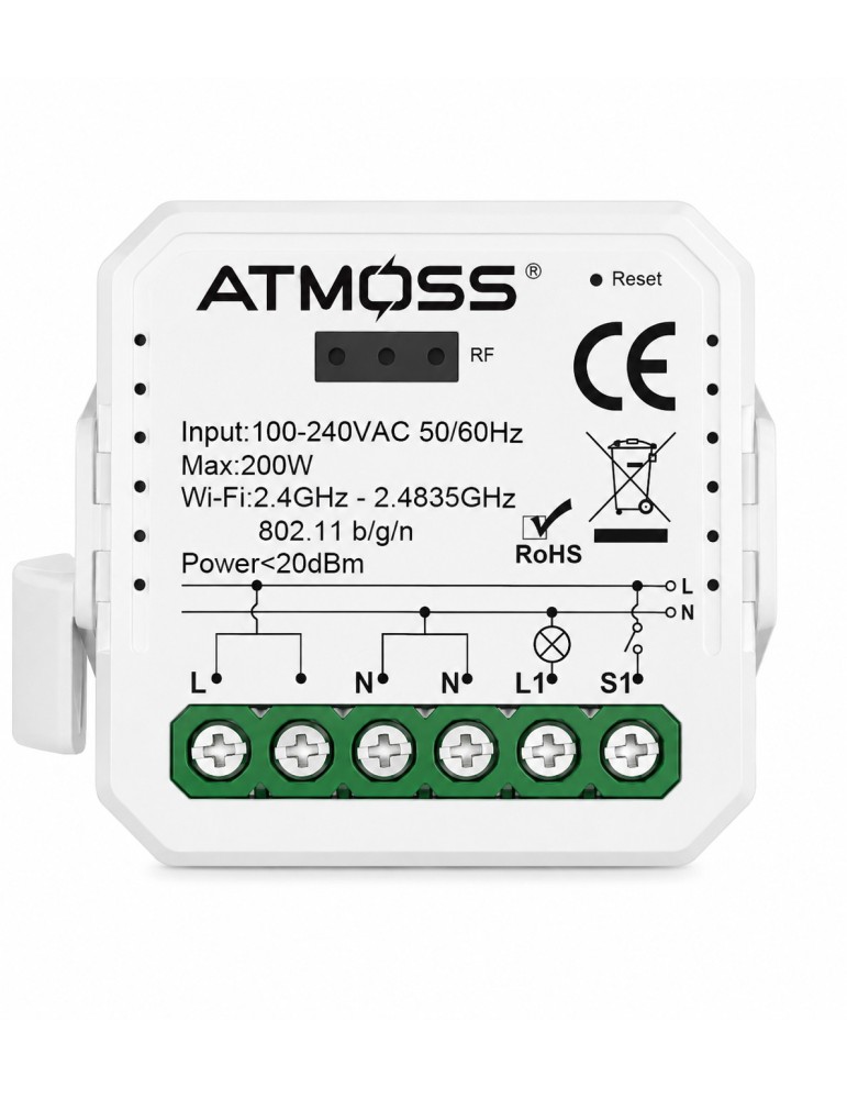 Atmoss Pastilla reguladora TRIAC WiFi y RF para LED hasta 1 CONTR-104