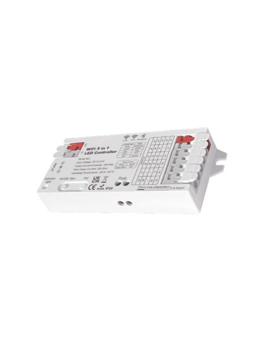 Atmoss Controlador LED 5 en 1 WiFi Bluetooth Tuya de 20 A C CONTR-108