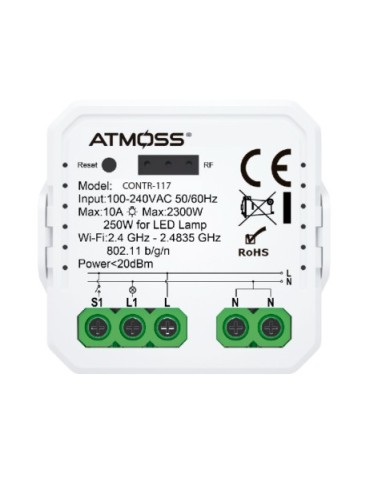 Atmoss Pastilla cerradura WiFi RF UART hole 250 W LED CONTR CONTR-117