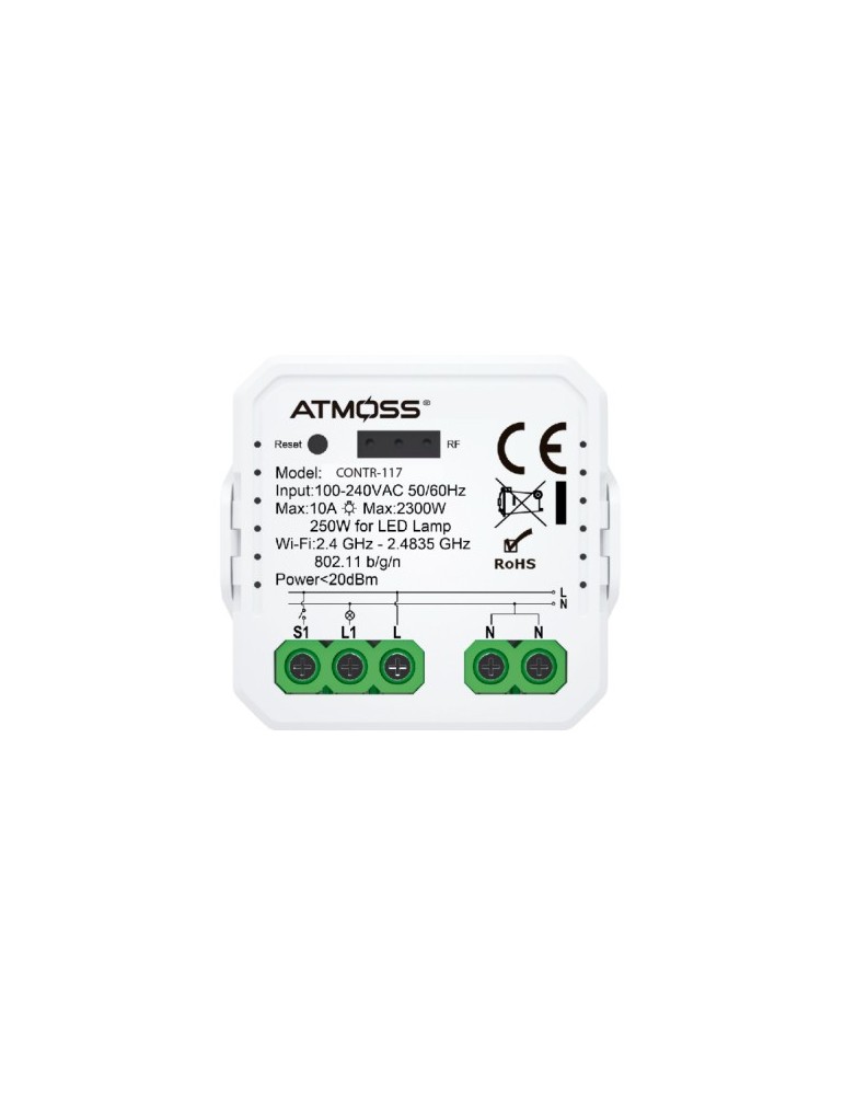 Atmoss Pastilla cerradura WiFi RF UART hole 250 W LED CONTR CONTR-117