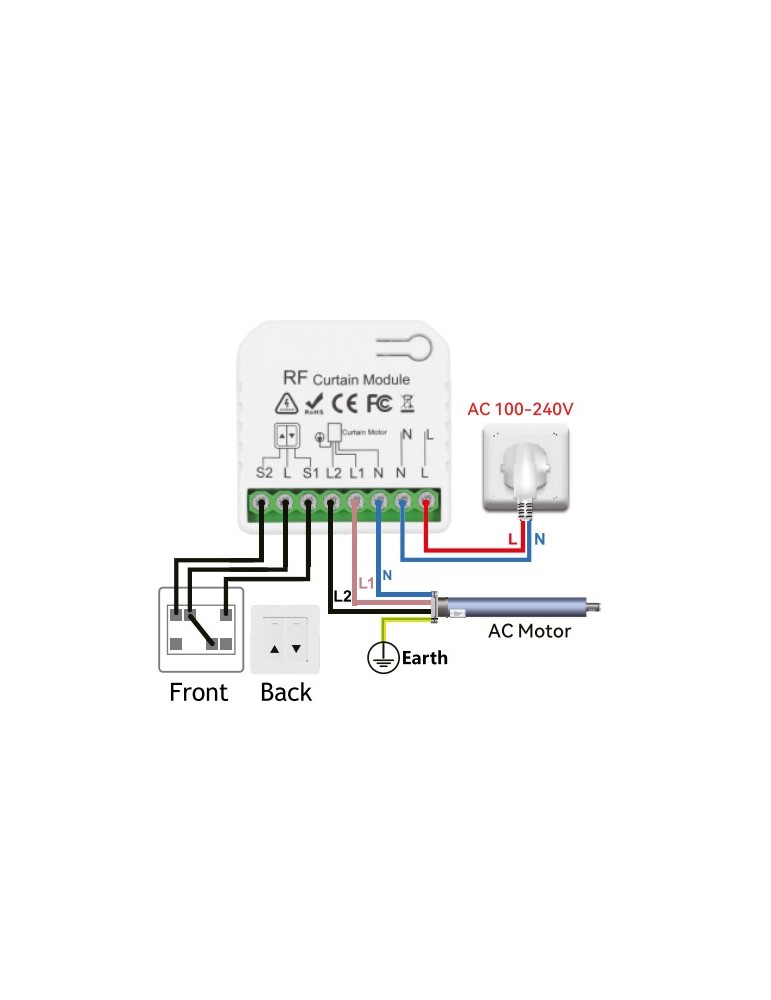 Atmoss Pastilla interruptor de persiana con control remoto CONTR-124