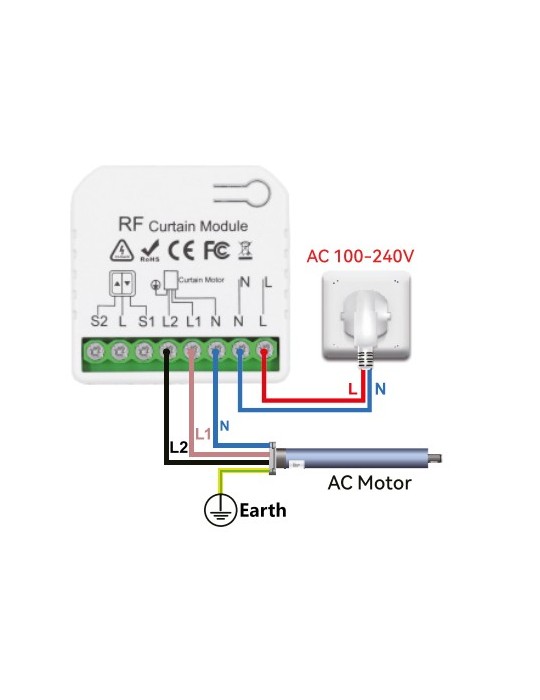 Atmoss Pastilla interruptor de persiana con control remoto CONTR-124