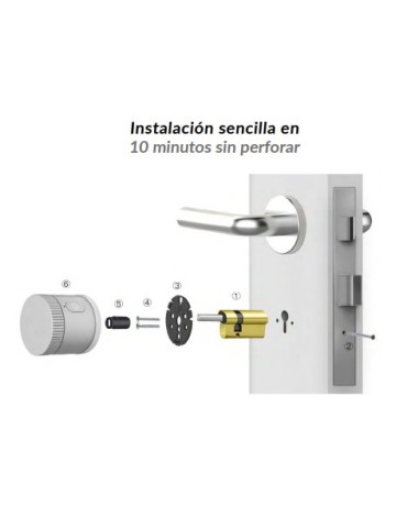 Atmoss Cerradura inteligente bluetooth plata para bombín SGR- SGR-039 2